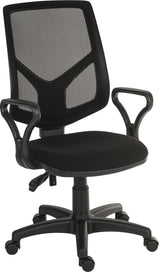 Teknik Office Vanguard Twin Lever Mesh Back Executive Task Operator Office Chair With Loop Arms Black - 6998/0288 DD